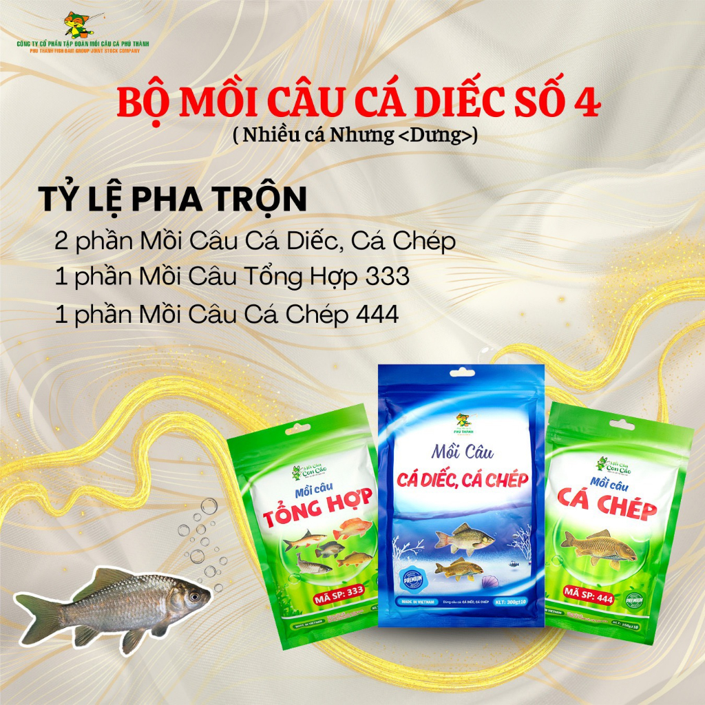 Bộ Mồi Cá Diếc Số 4 - Chính hãng Phú Thành