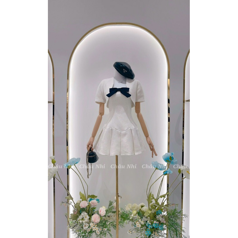 Set váy nơ nhung