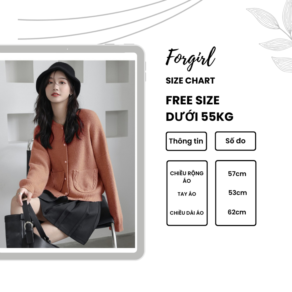 [Mã FADEP0610 giảm 10k đơn 99k] Áo cardigan len Forgirl tay phồng phối hai túi viền thừng FG116 | BigBuy360 - bigbuy360.vn