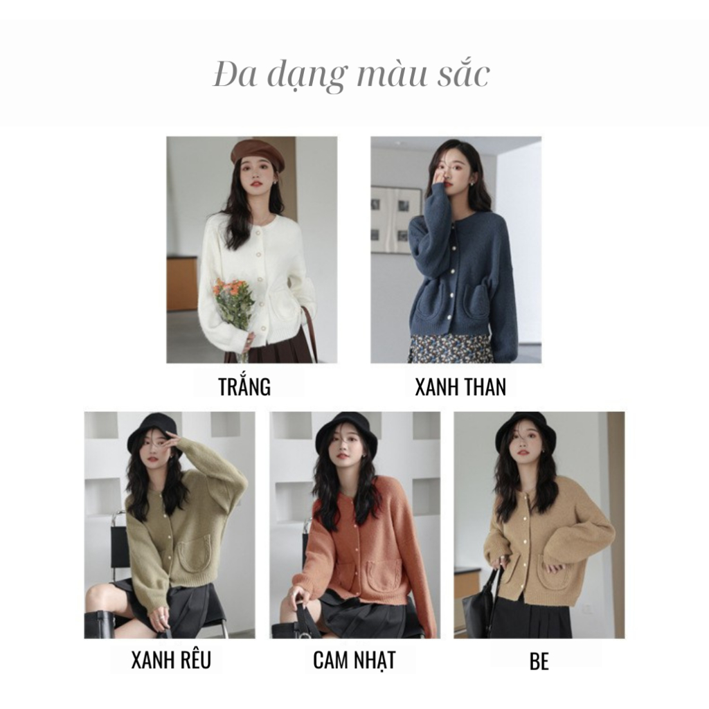 [Mã FADEP0610 giảm 10k đơn 99k] Áo cardigan len Forgirl tay phồng phối hai túi viền thừng FG116 | BigBuy360 - bigbuy360.vn