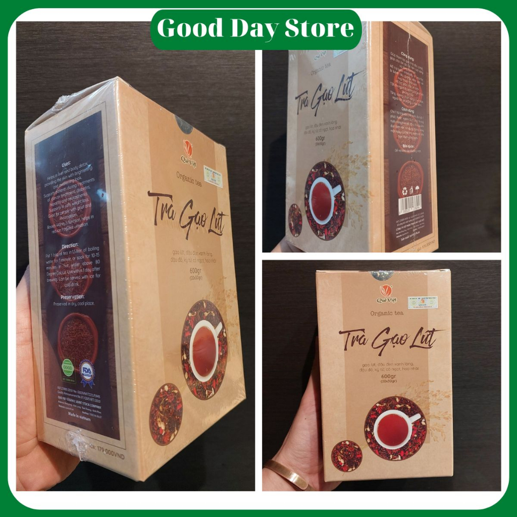 Trà gạo lứt Quê Việt thanh lọc gan, giải độc cơ thể ,ngủ ngon nguyên liệu tự nhiên an toàn