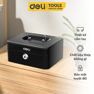 Hộp Đựng Tiền Kim Loại Deli Hộp Đựng Trang Sức Nhiều Ngăn Bảo Vệ Tài Sản Thiết Bị Nhà Cửa Văn Phòng Đại Lý Bán Hàng