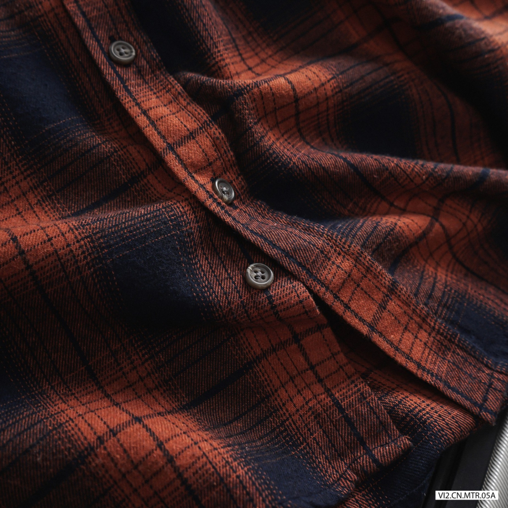 Áo Sơ Mi Nam Flannel Monstera Dài Tay kẻ Caro SM61 , Form Slim, vải flannel, dày dặn, Hàng VNXK