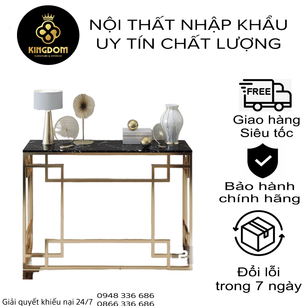 Kệ đứng console chân sắt sơn tĩnh điện mặt đá ceramic cao cấp