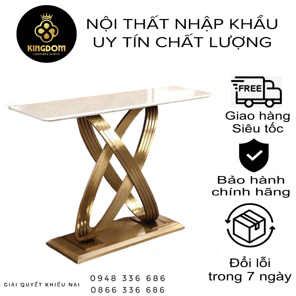 Kệ đứng console chân sắt sơn tĩnh điện mặt đá ceramic cao cấp