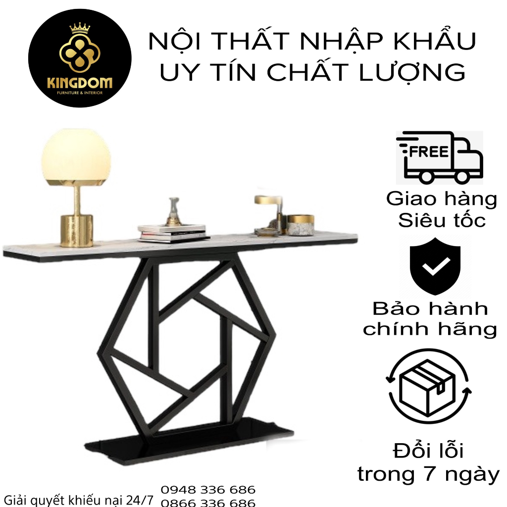 Kệ đứng console chân sắt sơn tĩnh điện mặt đá ceramic cao cấp