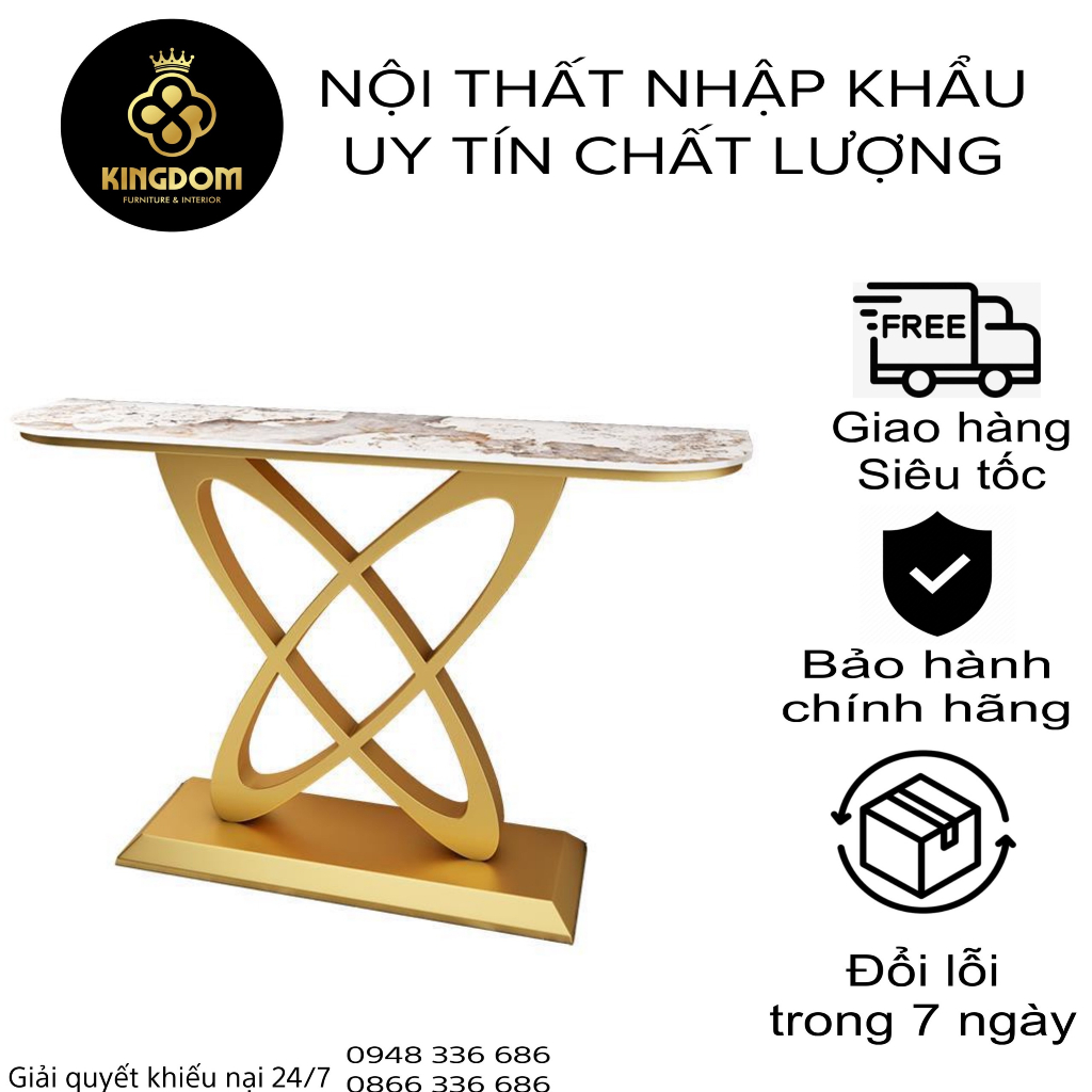Kệ đứng console chân sắt sơn tĩnh điện mặt đá ceramic cao cấp