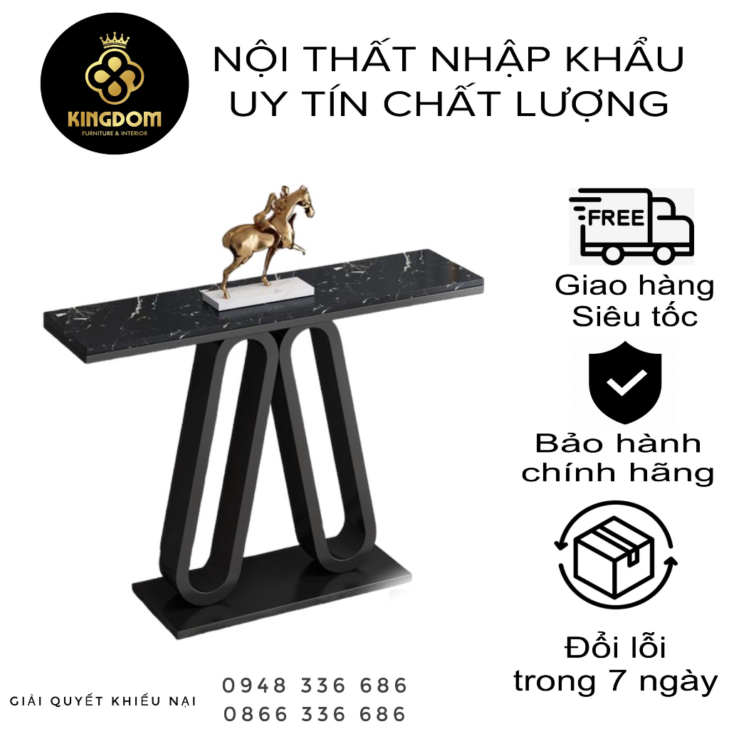 Kệ đứng console chân sắt sơn tĩnh điện mặt đá ceramic cao cấp