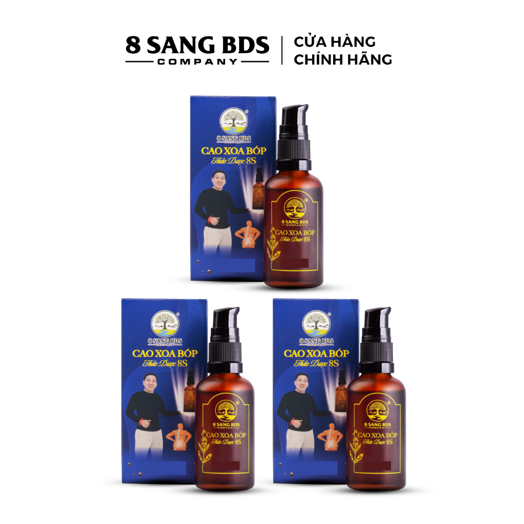 3 Chai Cao Xoa Bóp Thảo Dược 8S 8 Sang BDS - 150ml