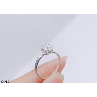 Nhẫn cầu nấm đính đá bạc ta