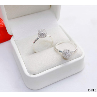 Nhẫn cầu nấm đính đá bạc ta