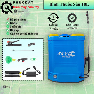 Bình phun thuốc,bình xịt thuốc trừ sâu mã 18L sạc điện chính hãng SKY, Bình Xịt phun thuốc khử trùng, phun thuốc trừ sâu