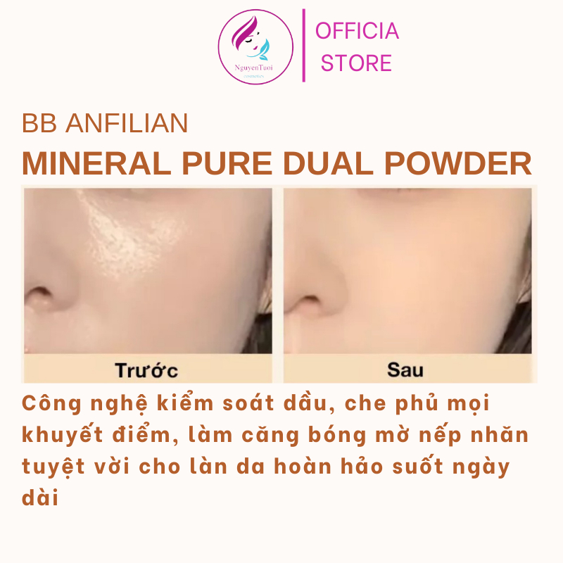 Phấn phủ BB Anfilian Splendid Pure Powder Cake che phủ cao, bền màu, lâu trôi