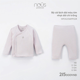 Bộ quần áo cài lệch Nous cho bé trai, bé gái chất liệu kháng khuẩn cho bé sơ sinh đến 6-9 tháng tuổi