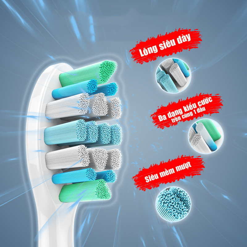 Cho máy P/S S100 Pro Set bộ 2 đầu bàn chải thay thế máy đánh răng điện PS Minh House