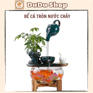 Bể cá thủy sinh hình tròn nước chảy, phụ kiện bể cá