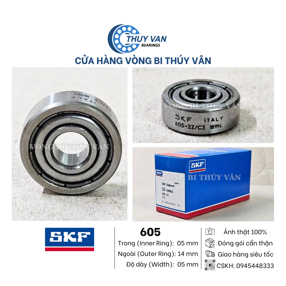 Vòng bi bạc đạn 604 605 606 607 608 609 623 624 625 626 627 628 629 634 636 637 638 639 hãng SKF