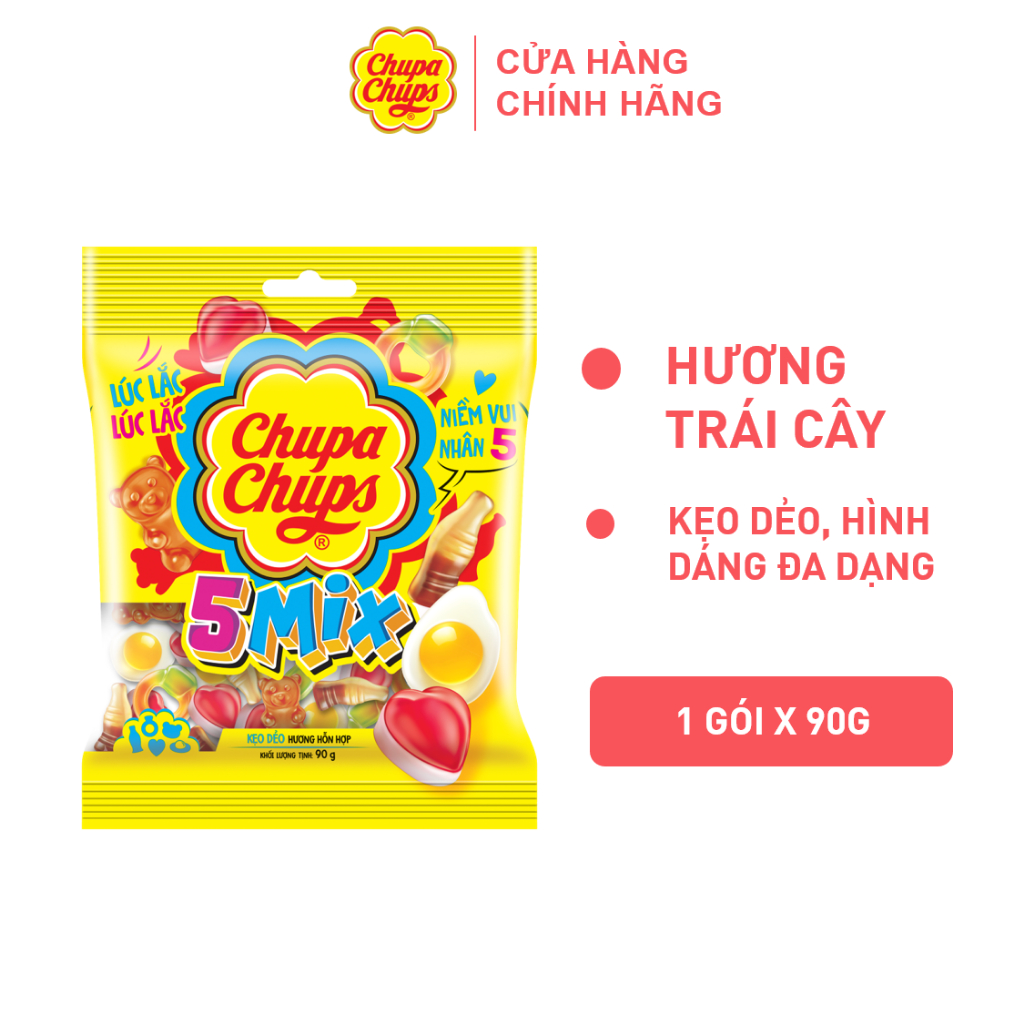 Kẹo dẻo Chupa Chups đa dạng hình dáng ( gói 90g)