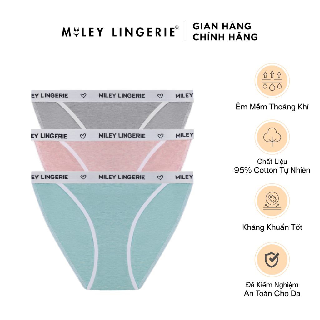 Combo 3 Quần Lót Nữ Melange High Cut Miley Lingerie (Màu ngẫu nhiên)