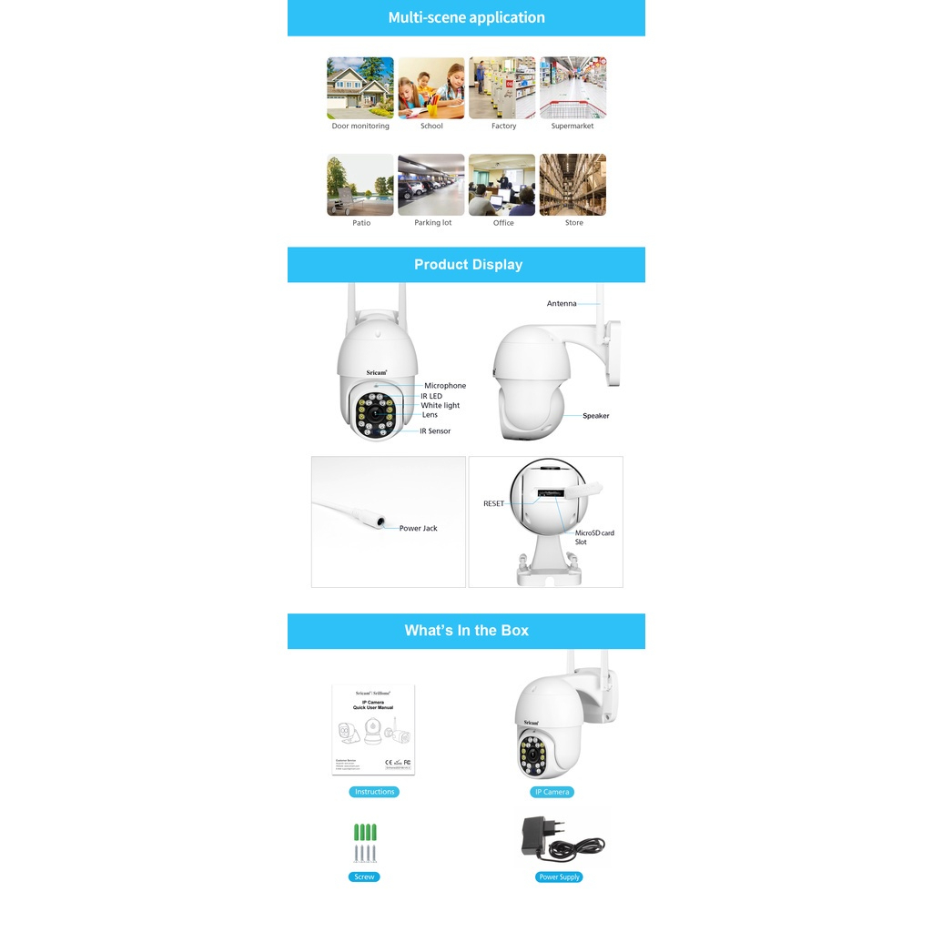 XIAOMI Camera An Ninh CCTV V380 HD 1080P Wifi Không Dây, Chống Thấm Nước, Hỗ Trợ Tầm Nhìn Ban Đêm