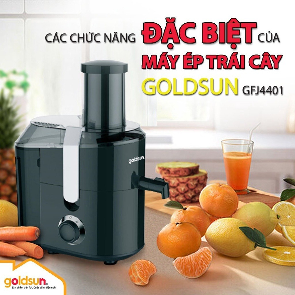 Máy ép trái cây Goldsun GFJ4401, máy ép chậm trái cây, hoa quả, nước ép, bảo hành chính hãng 12 tháng