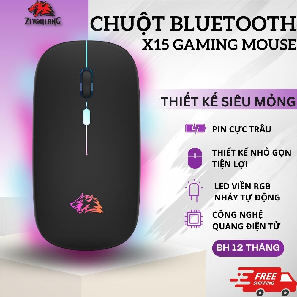 Chuột Bluetooth Không Dây ZiyouLang X15 Gaming Mouse  Led RGB 7 Màu, Pin Sạc Tiện Lợi, Kết Nối Đa Thiết Bị Laptop/Pc/ĐT