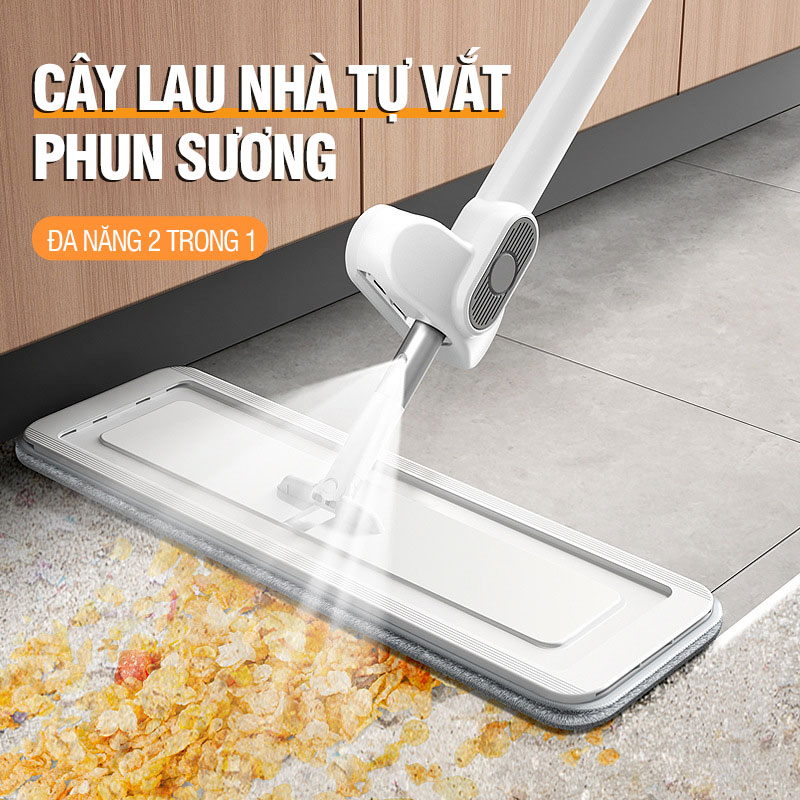 Cây lau nhà tự vắt phun sương xoay 360 độ lau sạch khô nhanh LEANO tiện lợi thông minh