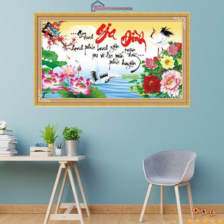 Tranh đính đá gia đình hạnh phúc 77cm x 45cm