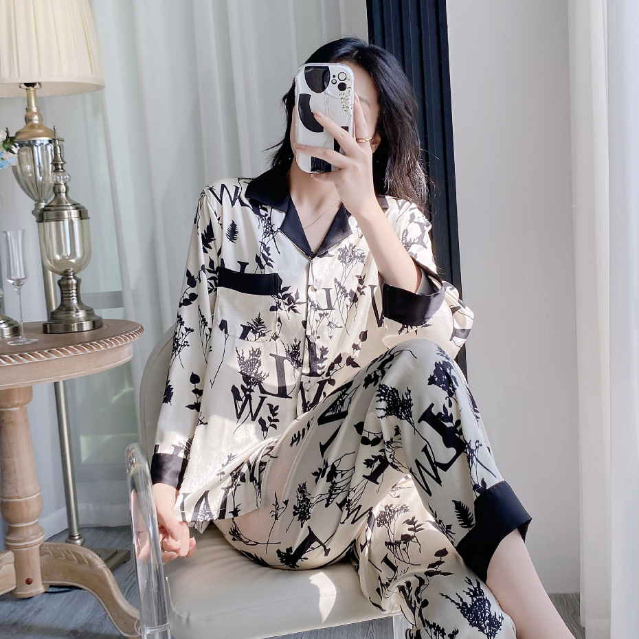 Bộ Lụa Mặc Nhà Đồ Pijama Nữ Chất Lụa Cao Cấp Mát Mềm Mịn ELSA PIJAMA