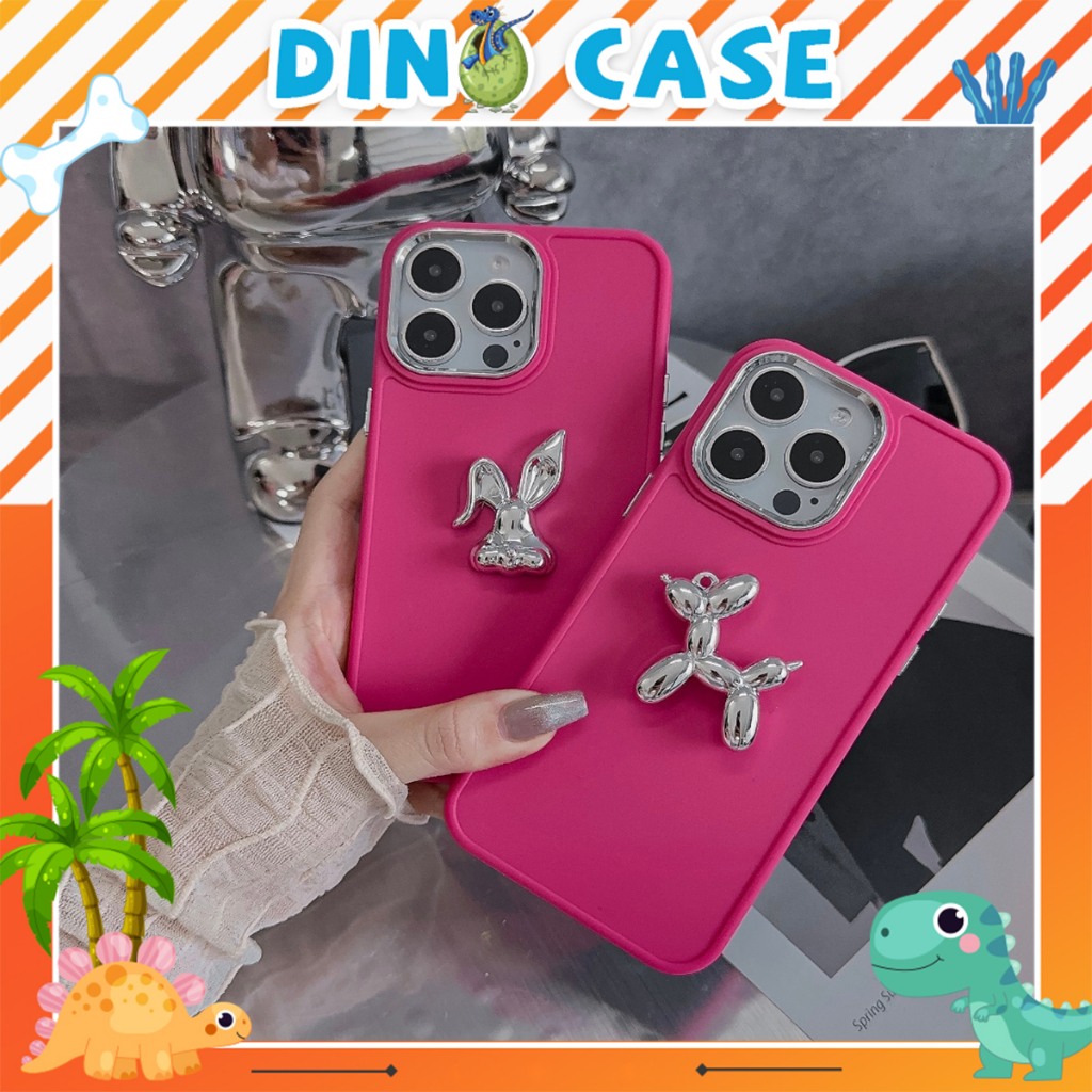 Ốp lưng điện thoại Iphone gắn charm bạc 7plus 8plus x xsmax 11 11promax 12 promax 13 13promax 14promax- H4