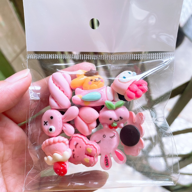 SET 10 STICKER / CHARM GẮN DÉP CROSS LỰA MÀU