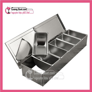 Khay đựng Topping 6 Ngăn (nhựa-inox)