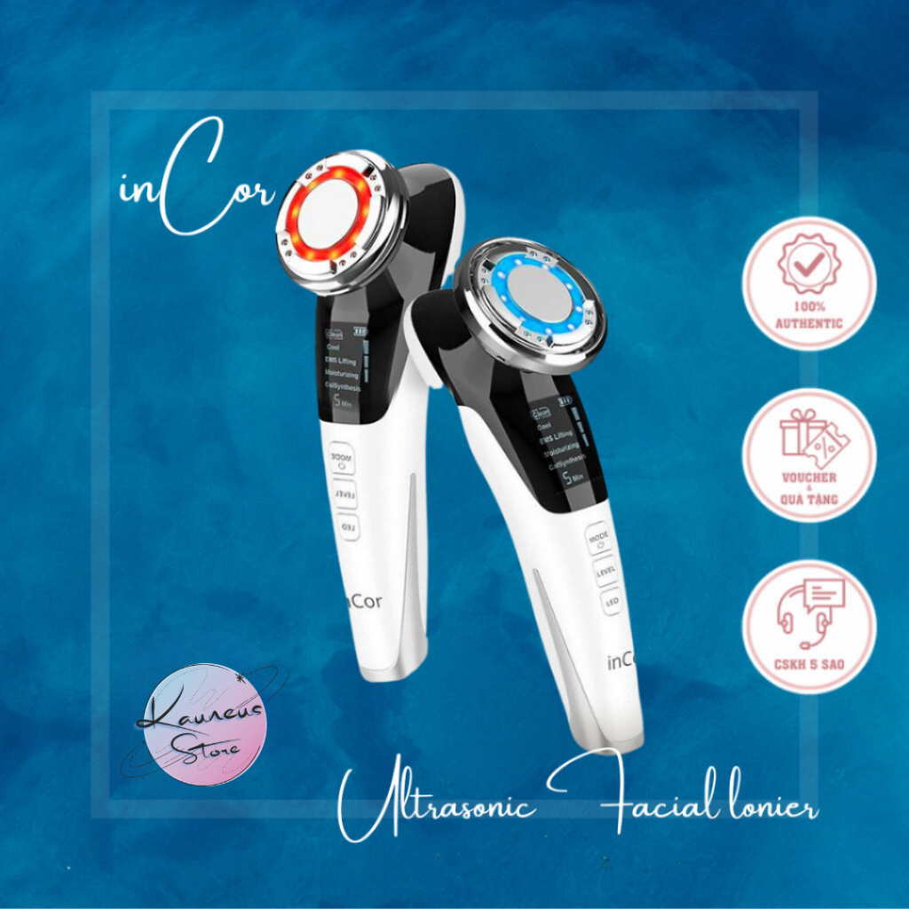 Máy Chăm Sóc Da Mặt, Máy Đẩy Tinh Chất, Máy Nâng Cơ inCor Ultrasonic Facial Ioniser Hàng Chính Hãng [Bảo Hành 01 Đổi 01]