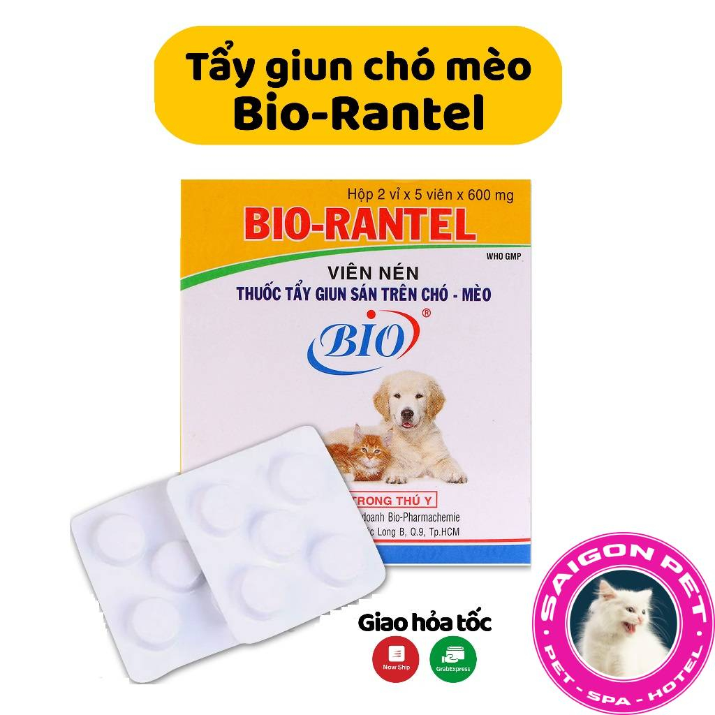 BIO RANTEL - Hết Giun Sán Hiệu Quả Tức Thì - 1 hộp 10 viên