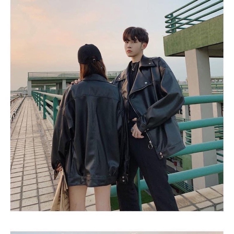 Áo khoác da dáng dài unisex chất liệu da PU cao cấp phong cách cá tính