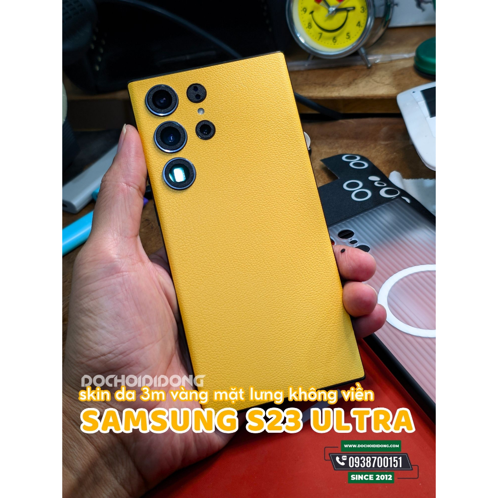 Miếng Dán Skin 3M Samsung S23 S23+ S23 Ultra Vân Da Bảo Vệ Mặt Lưng Không Viền