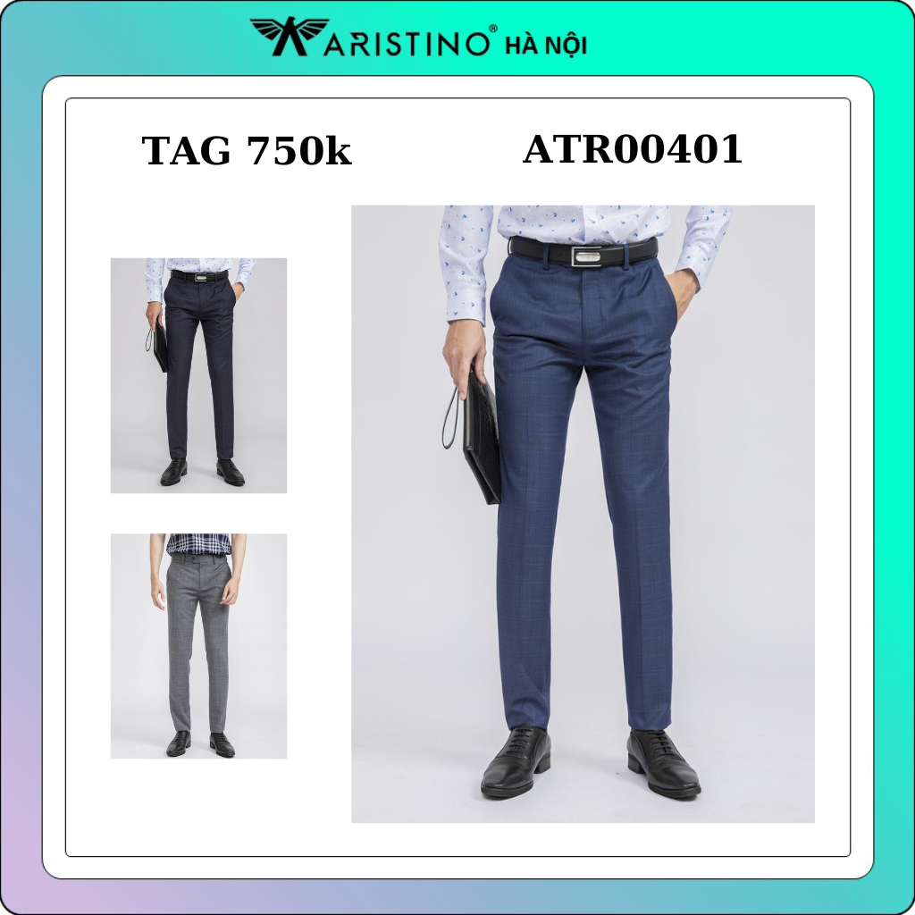 Quần âu nam ARISTINO dáng Slim fit ôm nhẹ, chất liệu cao cấp bền màu, giữ phom  ATR00401