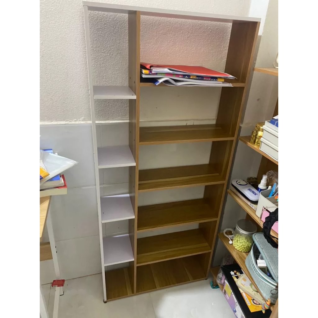 Kệ Sách Để Sàn Decor Phối Màu 6 Tầng Gỗ MDF Phong Cách Bắc Âu - Thương Hiệu GOSASHI