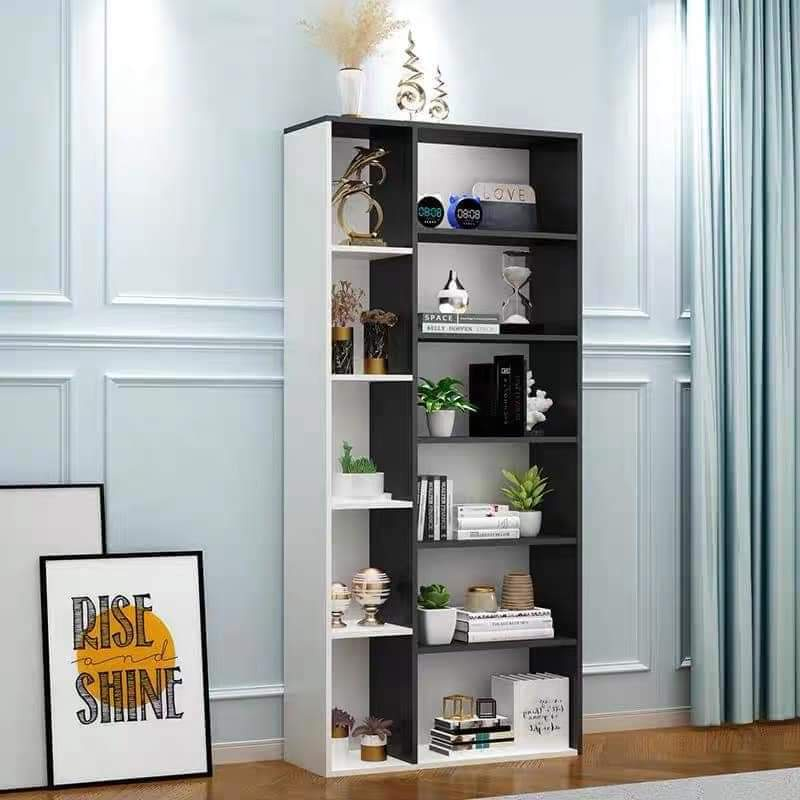 Kệ Sách Để Sàn Decor Phối Màu 6 Tầng Gỗ MDF Phong Cách Bắc Âu - Thương Hiệu GOSASHI