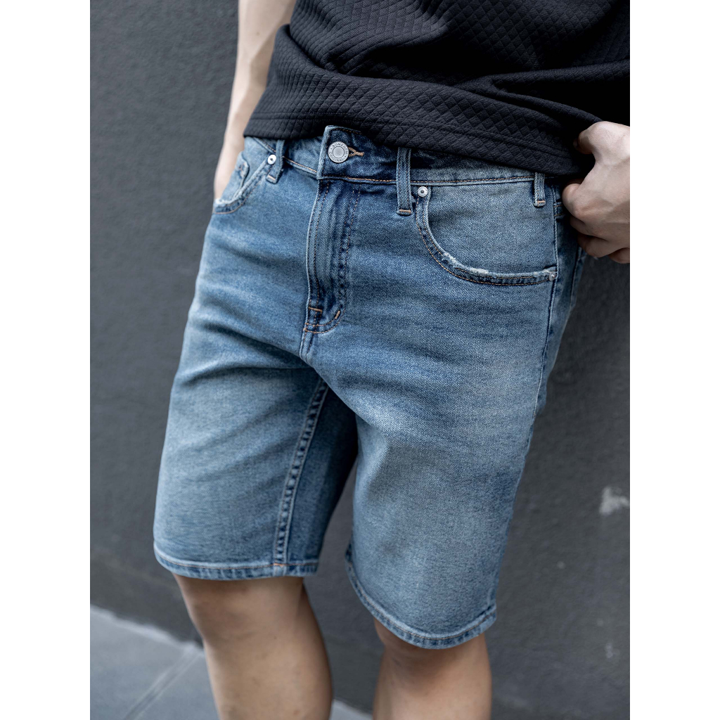 Quần Short Nam Skinny Ripped Pockline, Chất Vải Jean Cotton Thoải Mái, QS0054, SOMEHOW