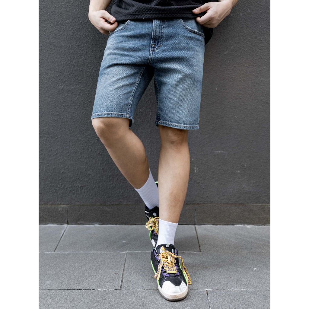 Quần Short Nam Skinny Ripped Pockline, Chất Vải Jean Cotton Thoải Mái, QS0054, SOMEHOW