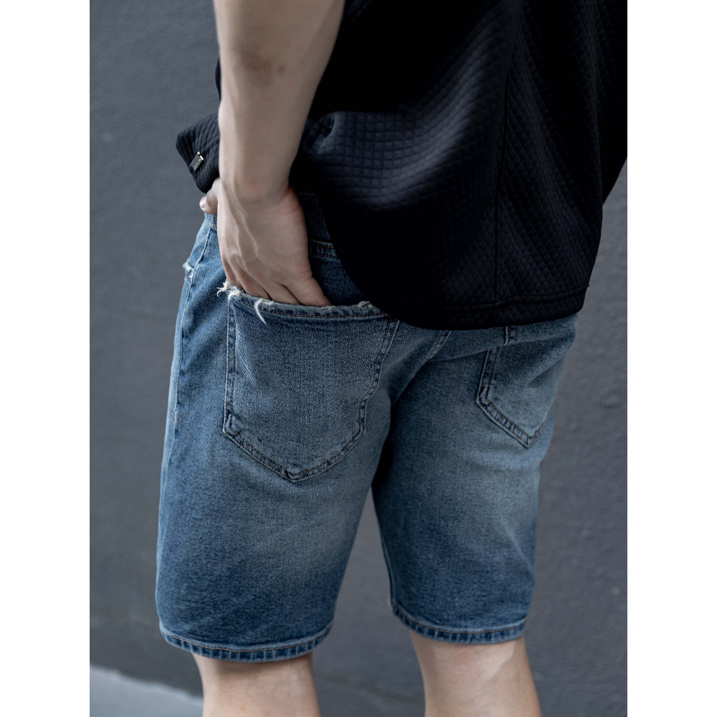 Quần Short Nam Skinny Ripped Pockline, Chất Vải Jean Cotton Thoải Mái, QS0054, SOMEHOW