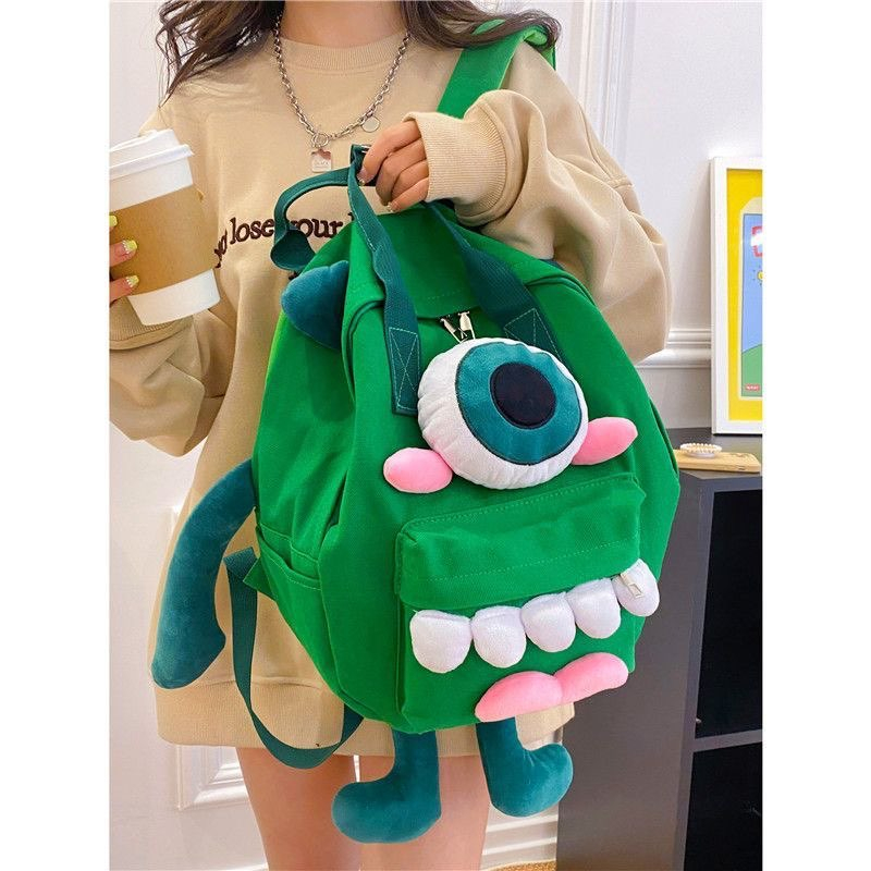 Balo hoạt hình cá tính dành cho nam và nữ, túi xách nữ quái vật bốn chân dễ thương và thú vị phong cách mới