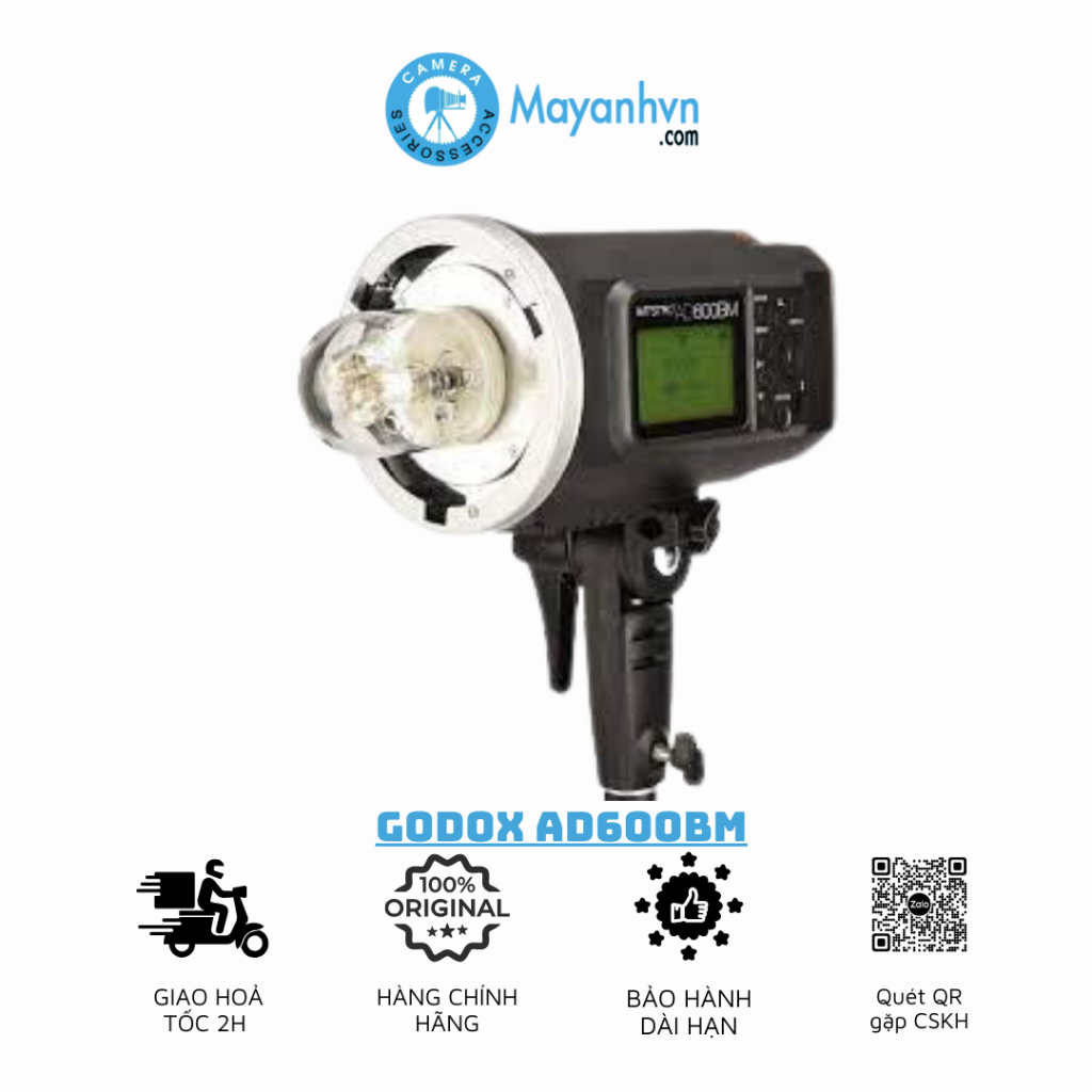 Đèn Chụp Ngoài Trời Có Pin Godox Witstro Ad600bm