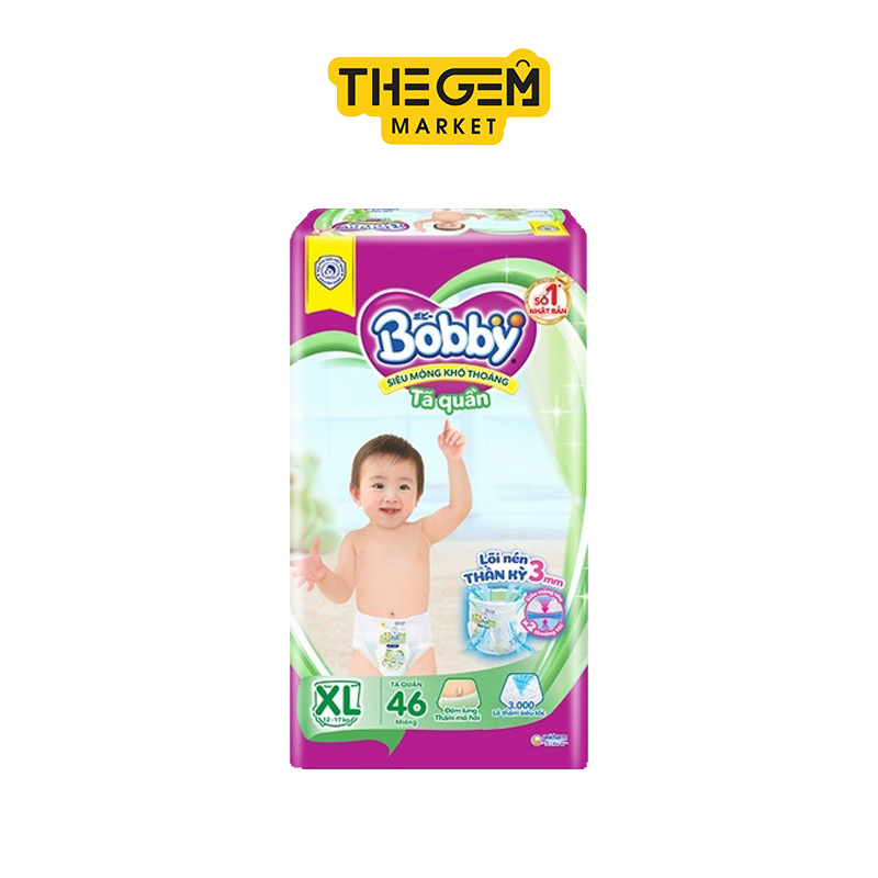 Tã quần Bobby lõi nén thần kì 3mm gạo non L48/XL46/XXL42/XXXL29