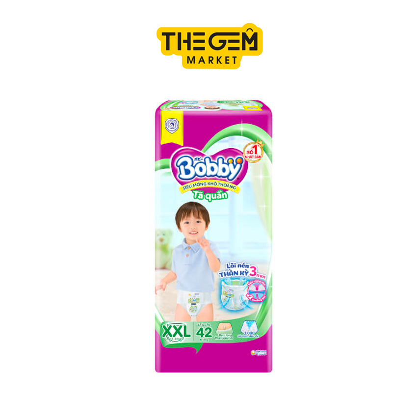 Tã quần Bobby lõi nén thần kì 3mm gạo non L48/XL46/XXL42/XXXL29