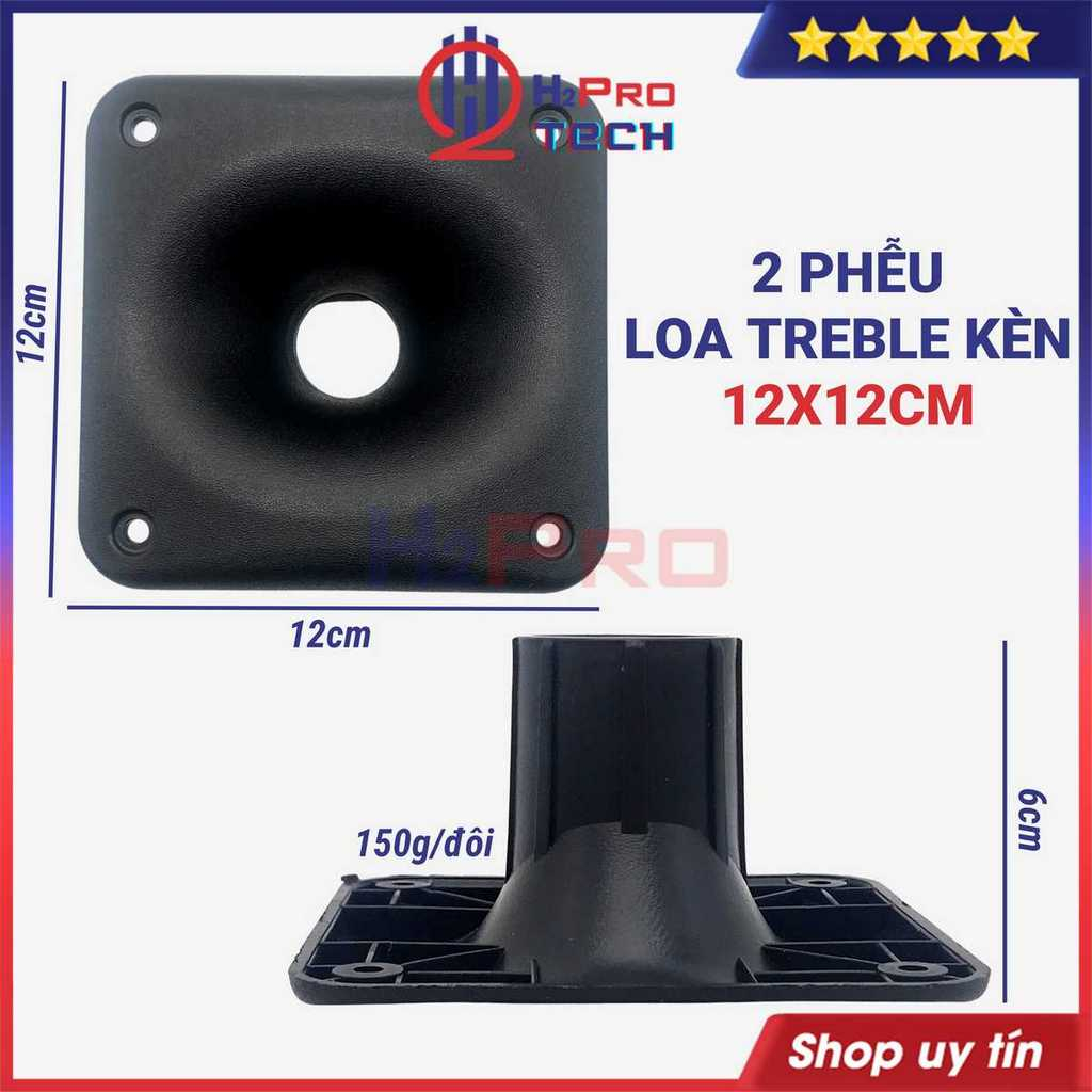 2 Phễu Loa Treble Kèn 250, 350, 450, 550 Cao Cấp , Nhựa Dàn Dặn Cỡ 28X11, 12X12, 16X16, 19X19 - H2Pro Tech
