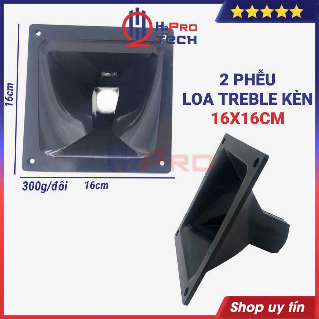 2 Phễu Loa Treble Kèn 250, 350, 450, 550 Cao Cấp , Nhựa Dàn Dặn Cỡ 28X11, 12X12, 16X16, 19X19 - H2Pro Tech