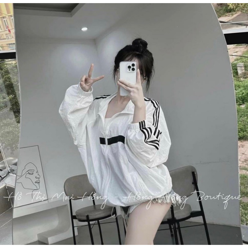 ÁO KHOÁC GIÓ BA SỌC TAY CHUN GẤU 2 MÀU