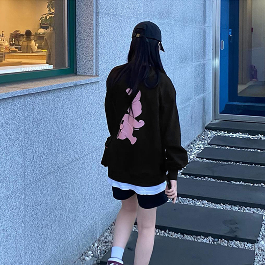 Áo Sweater Dài Tay HS37 HALEY Phong Cách Hàn Quốc Form Rộng Unisex Nam Nữ Nỉ Bông Dày Dặn